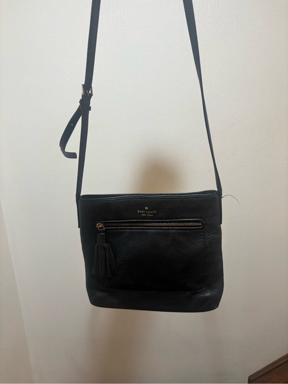 kate spade Black Leather Tassel Crossbody Bag - Picture 4 of 4